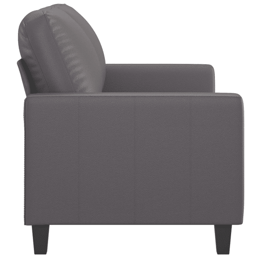 Sofá de 2 lugares - Sofá fixo 120 cm couro artificial cinza Sofá de 2 lugares - Sofá fixo 120 cm couro artificial cinza