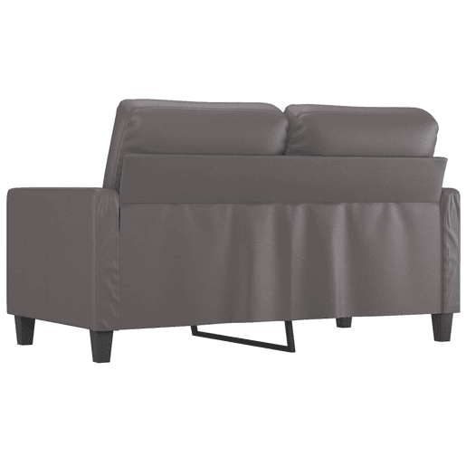 Sofá de 2 lugares - Sofá fixo 120 cm couro artificial cinza Sofá de 2 lugares - Sofá fixo 120 cm couro artificial cinza
