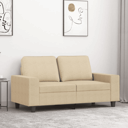 Sofá de 2 lugares - Sofá fixo tecido 120 cm cor creme