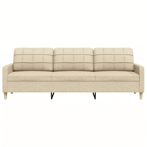 Sofá de 3 lugares - Sofá fixo tecido 210 cm cor creme