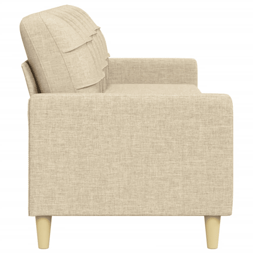 Sofá de 3 lugares - Sofá fixo tecido 210 cm cor creme