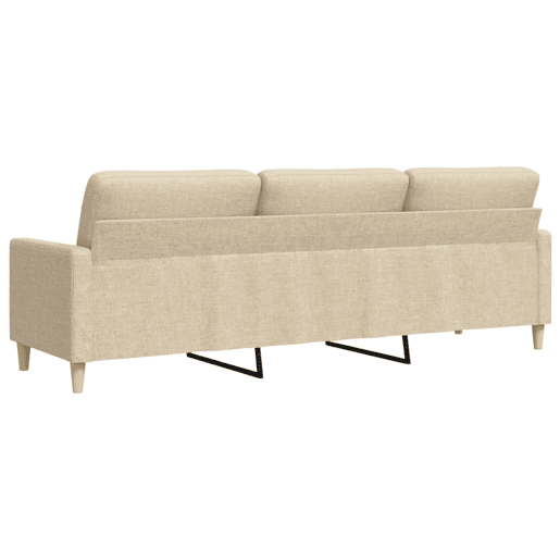 Sofá de 3 lugares - Sofá fixo tecido 210 cm cor creme