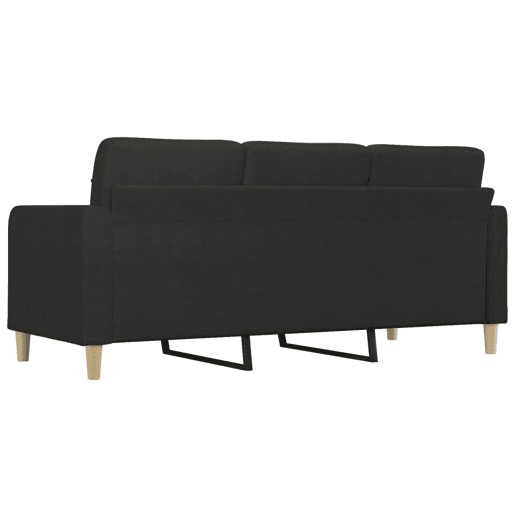 Sofá de 3 lugares - Sofá fixo tecido 180 cm preto
