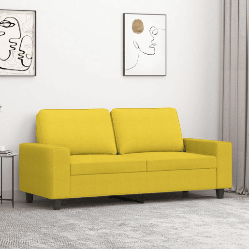 Sofá de 2 lugares - Sofá fixo 140 cm tecido amarelo-claro