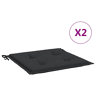 Almofadões p cadeiras de jardim - Almofadas de exterior 2 pcs tecido oxford preto