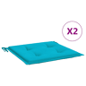 Almofadões p cadeira - Almofadas de exterior 2pcs 50x50x3cm tecido turquesa
