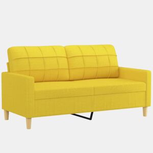 Sofá de 2 lugares - Sofá fixo 140 cm tecido amarelo-claro