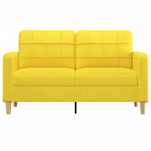 Sofá de 2 lugares - Sofá fixo 140 cm tecido amarelo-claro