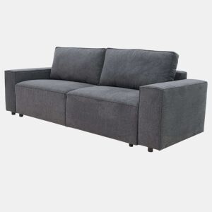 Sofá-cama holandês para sala de estar e jantar, estilo contemporâneo, em cinza antracite, 3 lugares com armazenamento, 239 cm