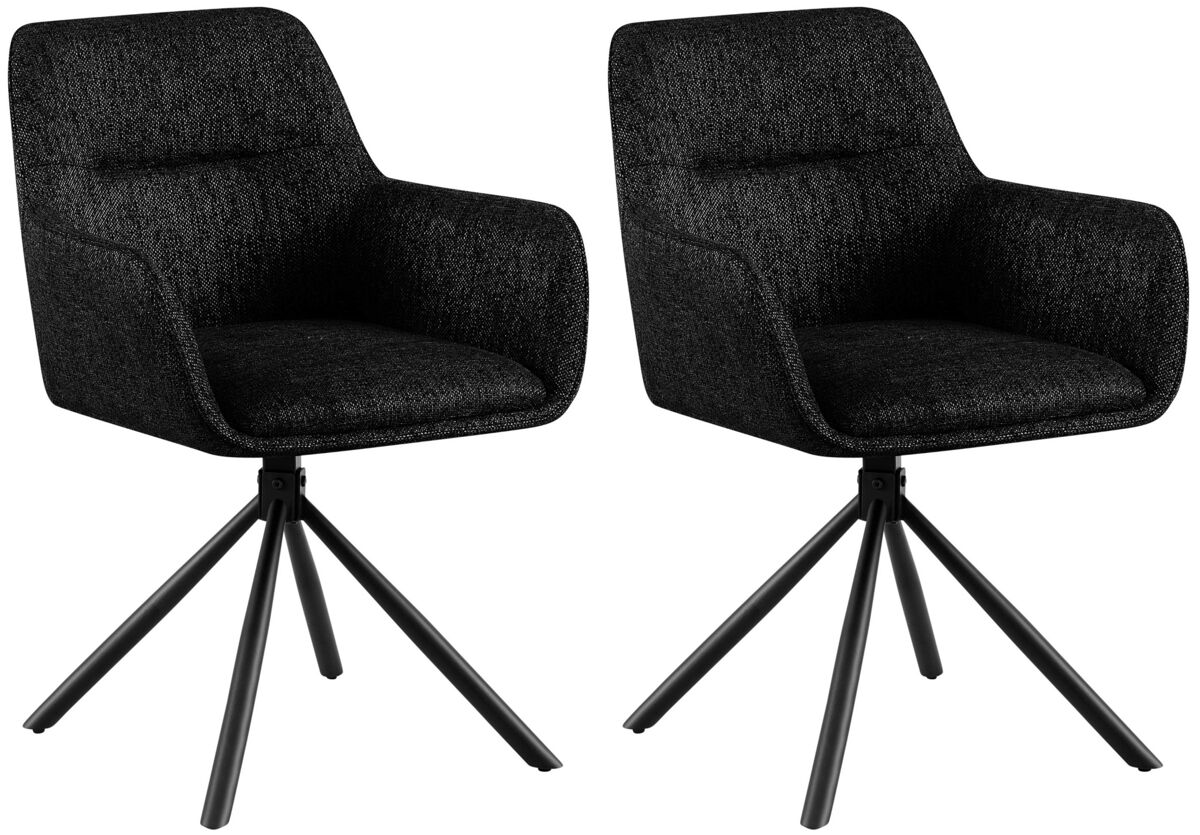 Lote de 2 sillas de tela tipton negro 59x58x84 cm