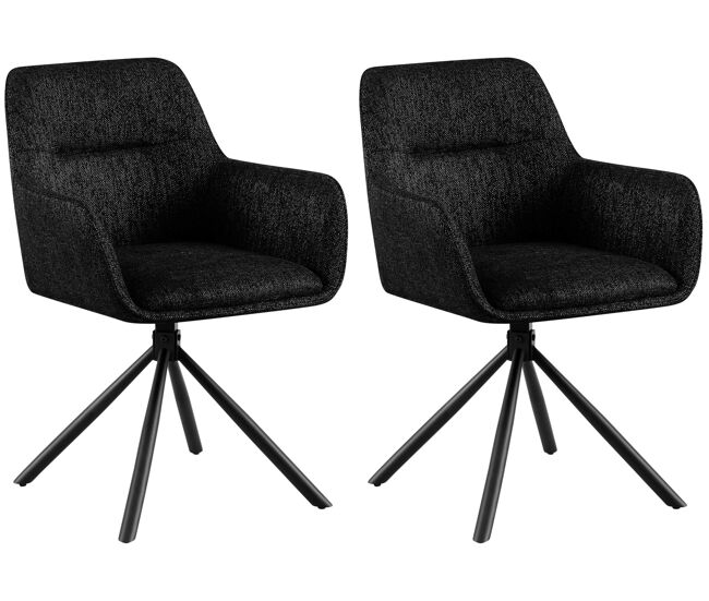 Lote de 2 sillas de tela tipton negro 59x58x84 cm