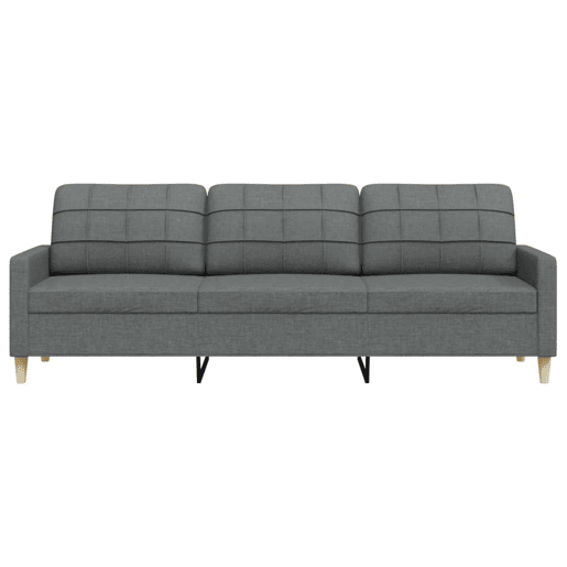 Sofá de 3 lugares - Sofá fixo 210 cm tecido cinza-escuro