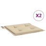 Almofadões p cadeiras de jardim - Almofadas de exterior 2 pcs tecido oxford bege