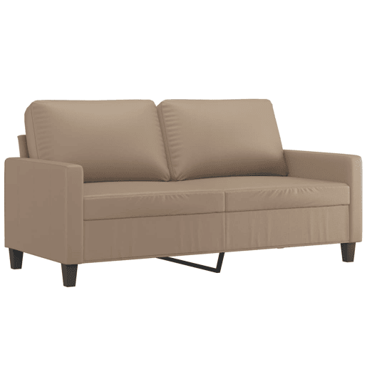 Sofá de 2 lugares - Sofá fixo 140 cm couro artificial cor cappuccino Sofá de 2 lugares - Sofá fixo 140 cm couro artificial cor cappuccino