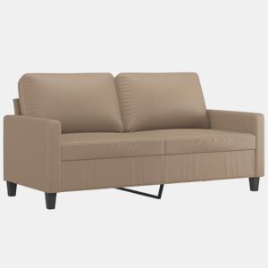 Sofá de 2 lugares - Sofá fixo 140 cm couro artificial cor cappuccino