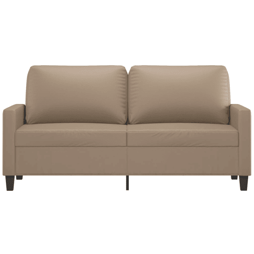 Sofá de 2 lugares - Sofá fixo 140 cm couro artificial cor cappuccino Sofá de 2 lugares - Sofá fixo 140 cm couro artificial cor cappuccino