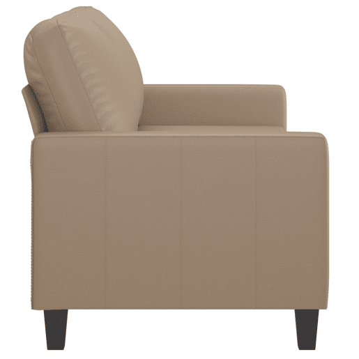 Sofá de 2 lugares - Sofá fixo 140 cm couro artificial cor cappuccino Sofá de 2 lugares - Sofá fixo 140 cm couro artificial cor cappuccino