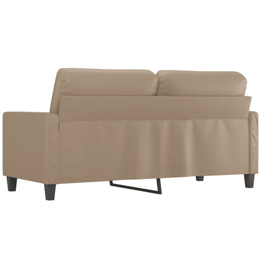 Sofá de 2 lugares - Sofá fixo 140 cm couro artificial cor cappuccino Sofá de 2 lugares - Sofá fixo 140 cm couro artificial cor cappuccino