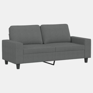 Sofá de 2 lugares - Sofá fixo em tecido 140 cm cinzento-escuro