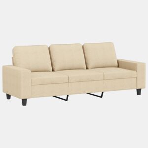 Sofá de 3 lugares - Sofá fixo tecido 180 cm cor creme