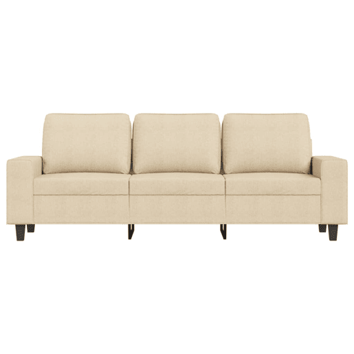 Sofá de 3 lugares - Sofá fixo tecido 180 cm cor creme Sofá de 3 lugares - Sofá fixo tecido 180 cm cor creme