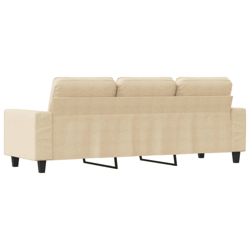 Sofá de 3 lugares - Sofá fixo tecido 180 cm cor creme Sofá de 3 lugares - Sofá fixo tecido 180 cm cor creme