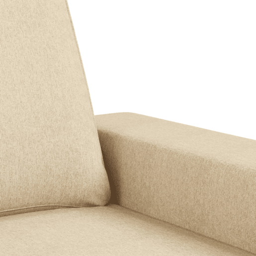 Sofá de 3 lugares - Sofá fixo tecido 180 cm cor creme Sofá de 3 lugares - Sofá fixo tecido 180 cm cor creme