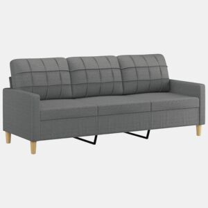 Sofá de 3 lugares - Sofá fixo 180 cm tecido cinza-escuro