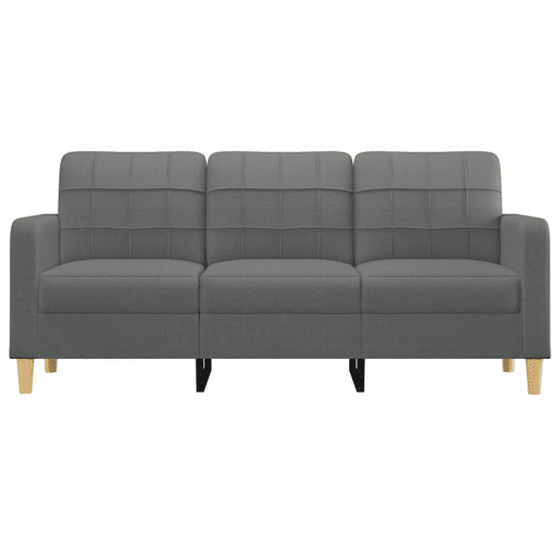 Sofá de 3 lugares - Sofá fixo 180 cm tecido cinza-escuro