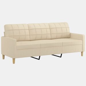 Sofá de 3 lugares - Sofá fixo tecido 180 cm cor creme