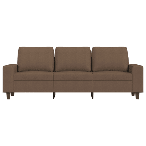 Sofá de 3 lugares - Sofá fixo tecido 180 cm castanho Sofá de 3 lugares - Sofá fixo tecido 180 cm castanho
