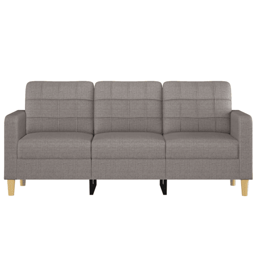 Sofá de 3 lugares - Sofá fixo tecido 180 cm cinzento-acastanhado