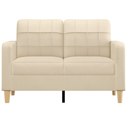 Sofá de 2 lugares - Sofá fixo tecido 120 cm cor creme Sofá de 2 lugares - Sofá fixo tecido 120 cm cor creme