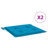 Almofadões p cadeiras de jardim - Almofadas de exterior 2 pcs tecido oxford azul