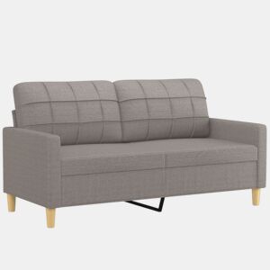 Sofá de 2 lugares - Sofá fixo tecido 140 cm cinzento-acastanhado