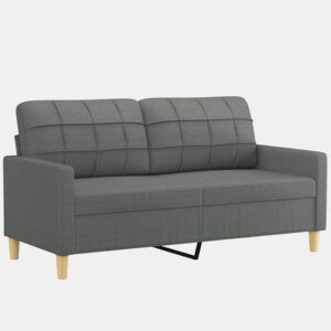 Sofá de 2 lugares - Sofá fixo em tecido 140 cm cinzento-escuro