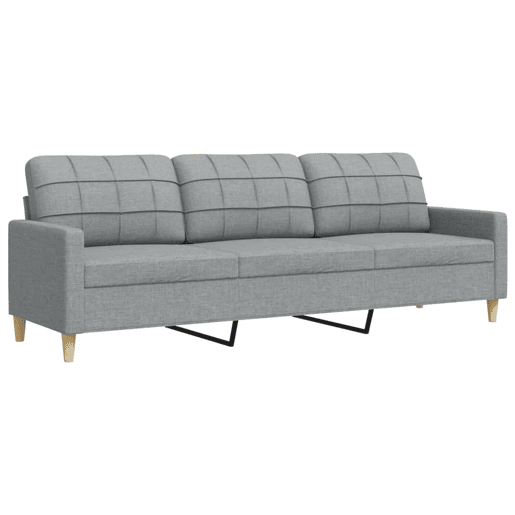 Sofá de 3 lugares - Sofá fixo 210 cm tecido cinza-claro