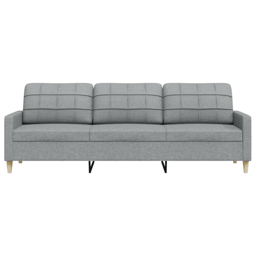 Sofá de 3 lugares - Sofá fixo 210 cm tecido cinza-claro