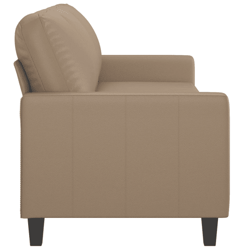 Sofá de 3 lugares - Sofá fixo 180 cm couro artificial cor cappuccino Sofá de 3 lugares - Sofá fixo 180 cm couro artificial cor cappuccino
