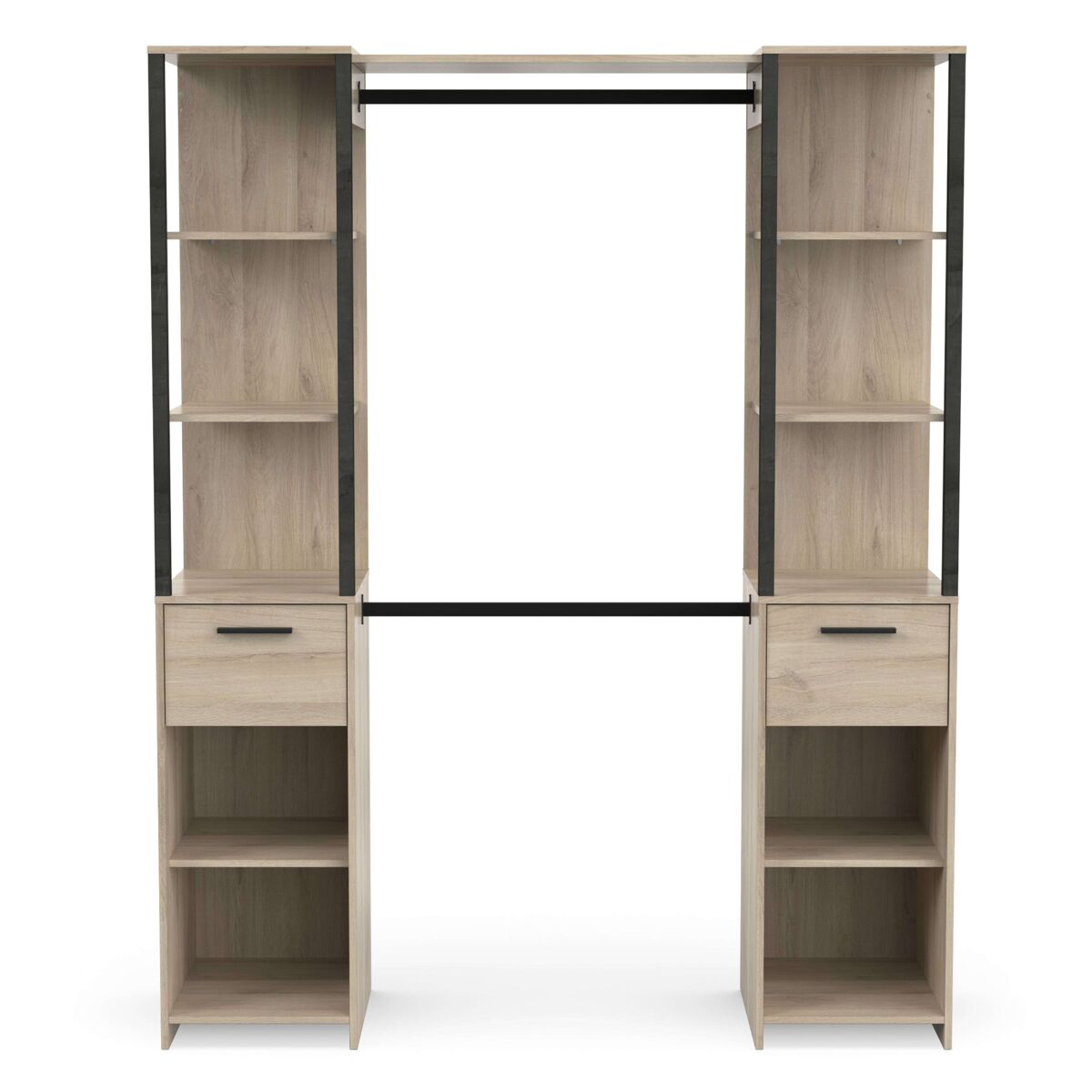 Vestidor Gary 2 Columnas Estilo Industrial Armario Abierto