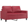 Sofá de 2 lugares - Sofá fixo 120 cm couro artificial vermelho tinto