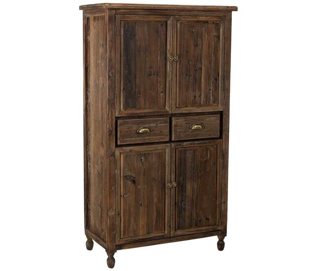 Armario de madera con 4 puertas y 2 cajones 90x45x160h cm