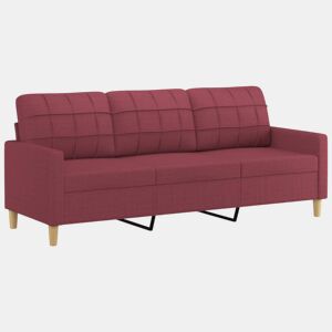 Sofá de 3 lugares - Sofá fixo tecido 180 cm vermelho tinto
