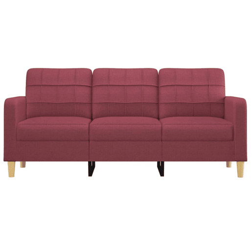 Sofá de 3 lugares - Sofá fixo tecido 180 cm vermelho tinto