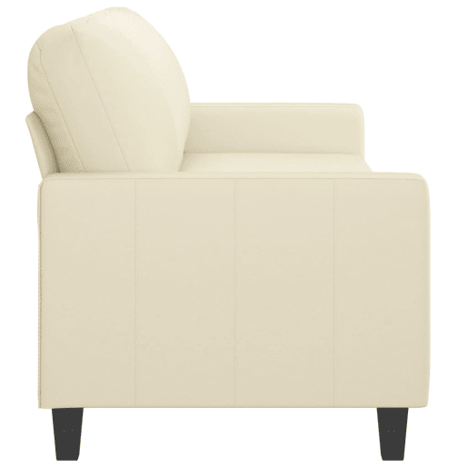 Sofá de 3 lugares - Sofá fixo 180 cm couro artificial cor creme