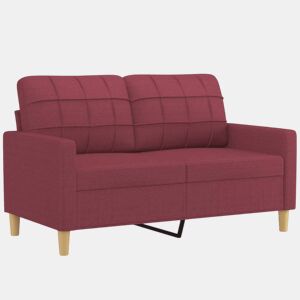 Sofá de 2 lugares - Sofá fixo tecido 120 cm vermelho tinto