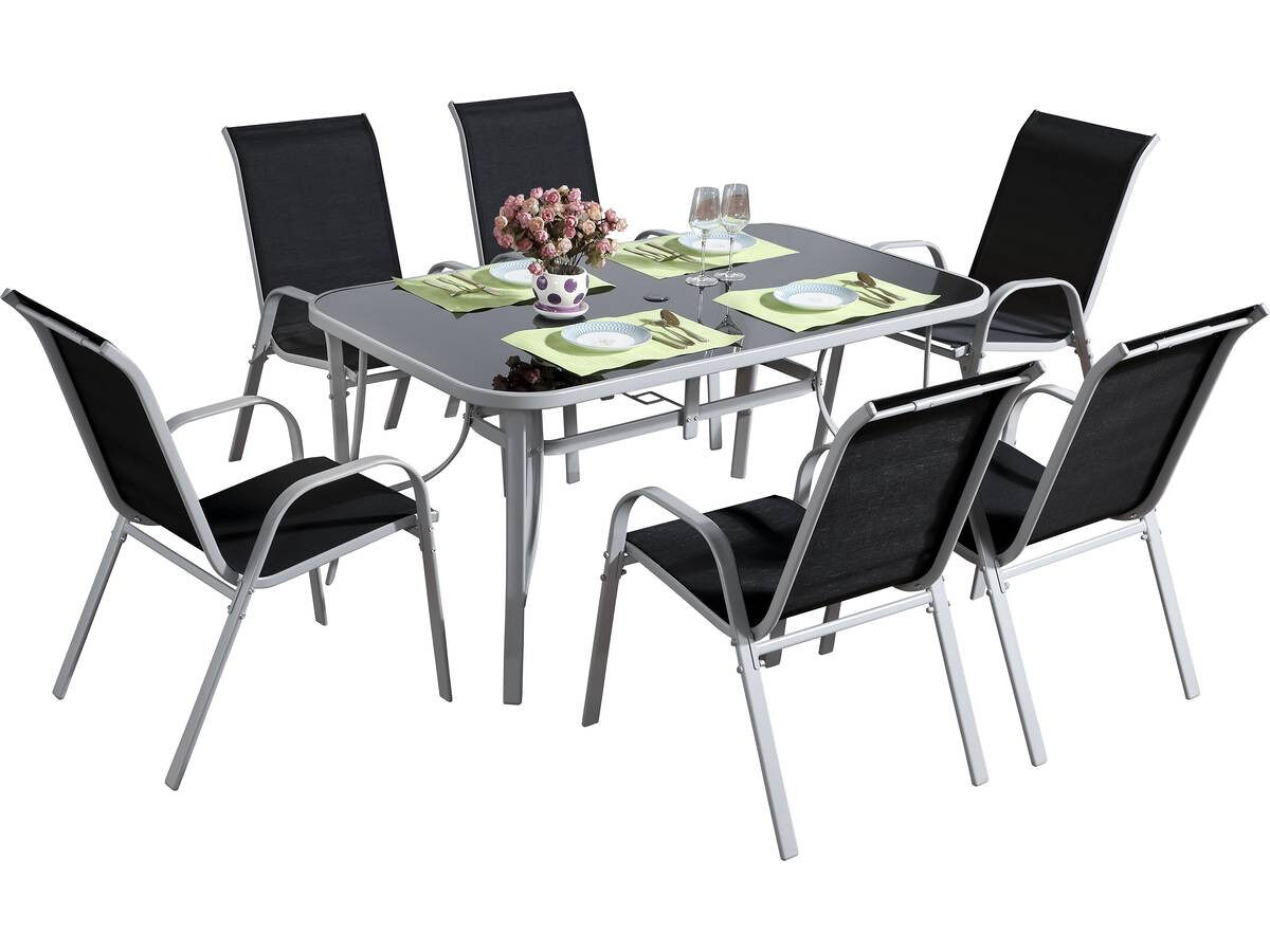Conjunto De Jardín Mesa + 8 sillas de Textileno