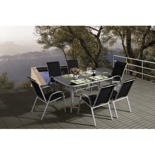 Móveis de jardim em têxtil Cordoba - Phoenix - 6 lugares - Preto