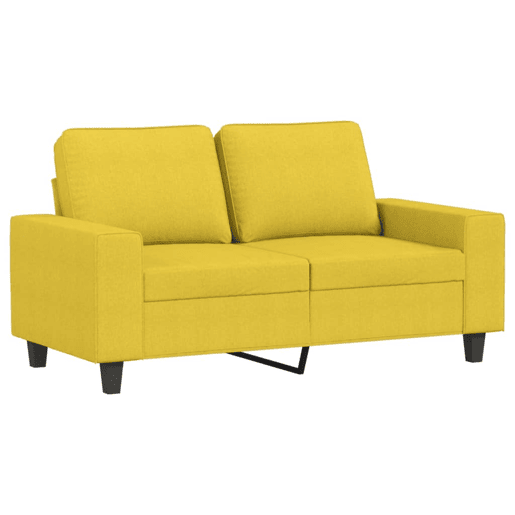 Sofá de 2 lugares - Sofá fixo 120 cm tecido amarelo-claro Sofá de 2 lugares - Sofá fixo 120 cm tecido amarelo-claro
