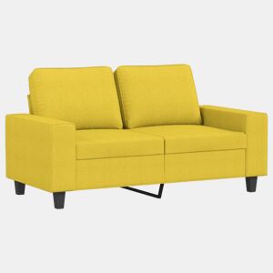 Sofá de 2 lugares - Sofá fixo 120 cm tecido amarelo-claro